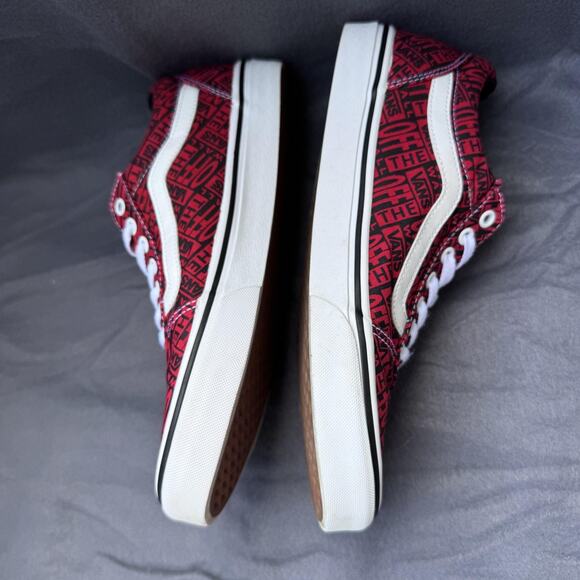 Vans Old Skool Shoes Mens Size 10‎ Red Black Off The Wall All Over Logo Skate main image 6